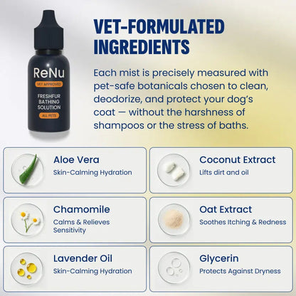 FreshFur Shower Brush + Bathing Solution